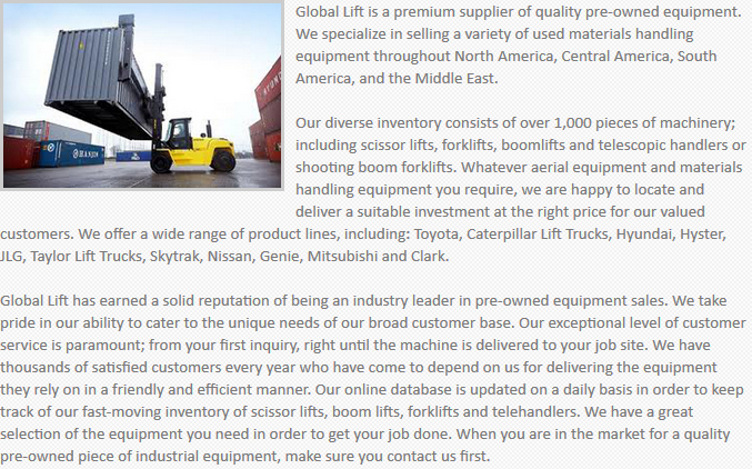 Global Lift Equipment Houston